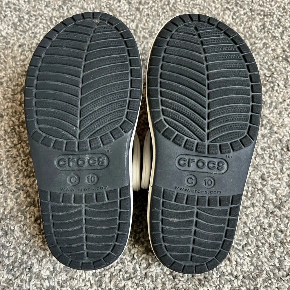 CROCS Black and White Water Shoes with Perforated Design